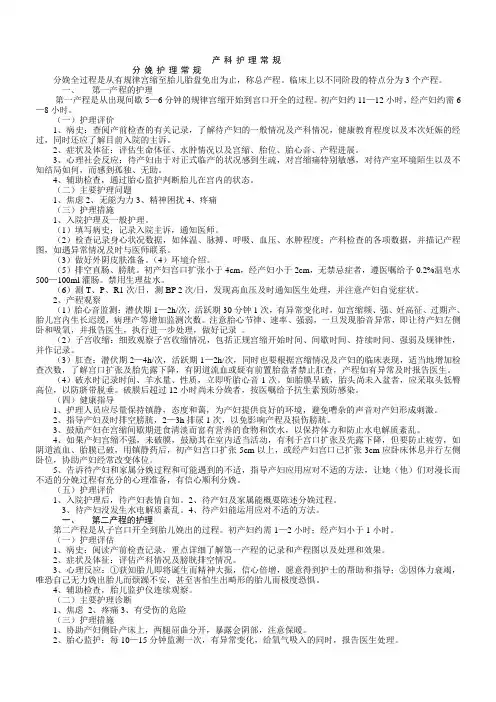 产科十项护理常规