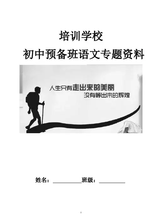 最新小升初衔接班语文资料定稿