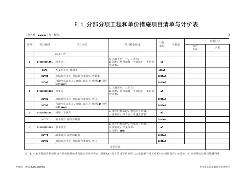 市政工程预算套价范本(含定额)