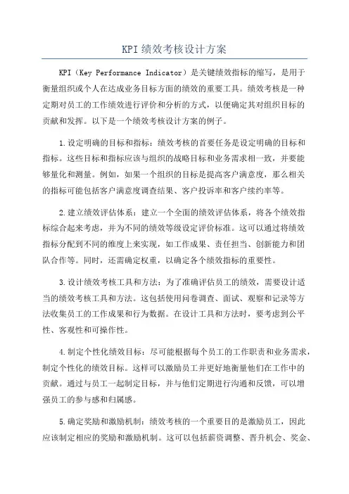 KPI绩效考核设计方案