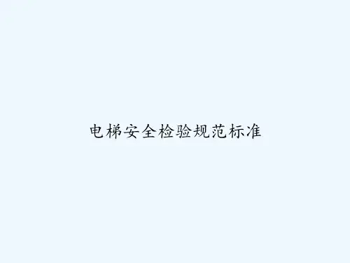 电梯安全检验规范标准 PPT