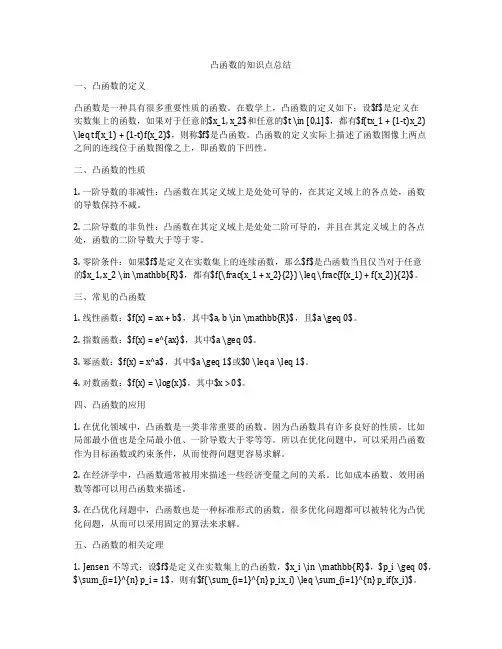 凸函数的知识点总结