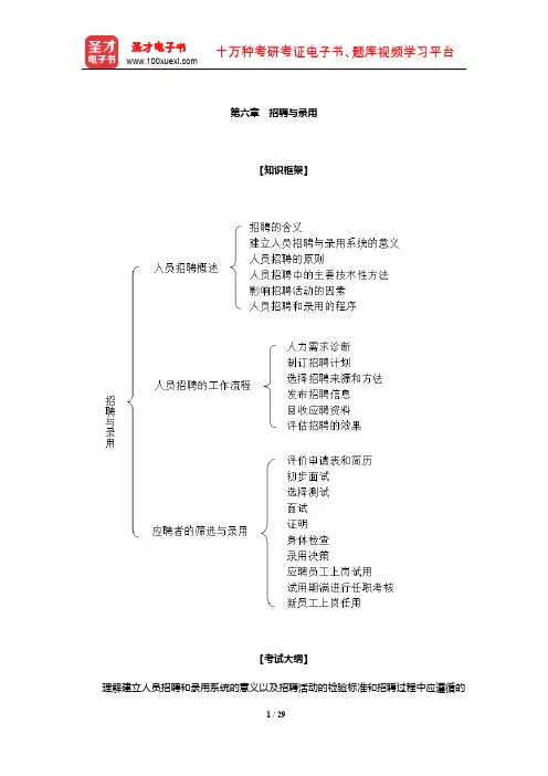 经济师《人力资源管理专业知识与实务(中级)》复习全书(招聘与录用)【圣才出品】