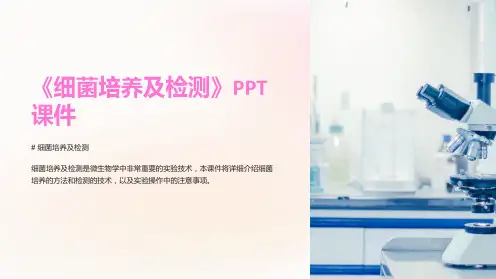 《细菌培养及检测》课件