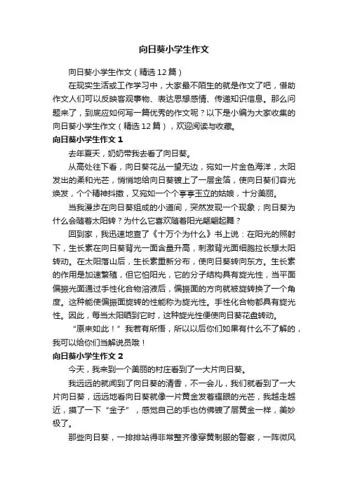 向日葵小学生作文