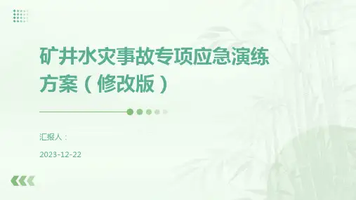 矿井水灾事故专项应急演练方案(修改版)