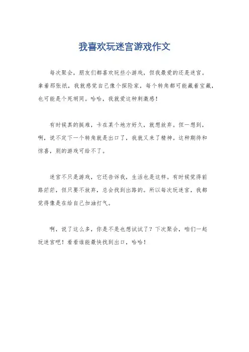 我喜欢玩迷宫游戏作文