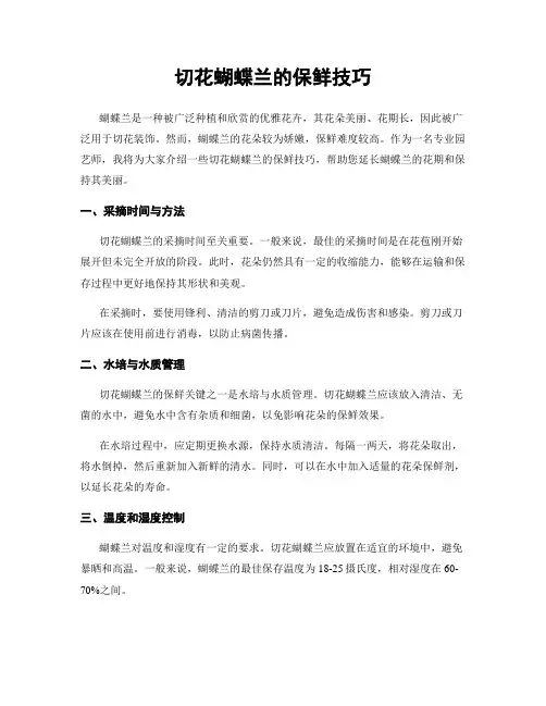 切花蝴蝶兰的保鲜技巧
