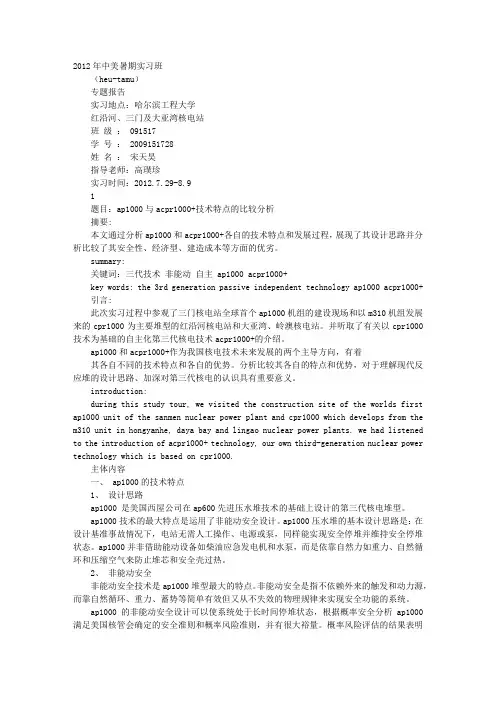 核电实习报告