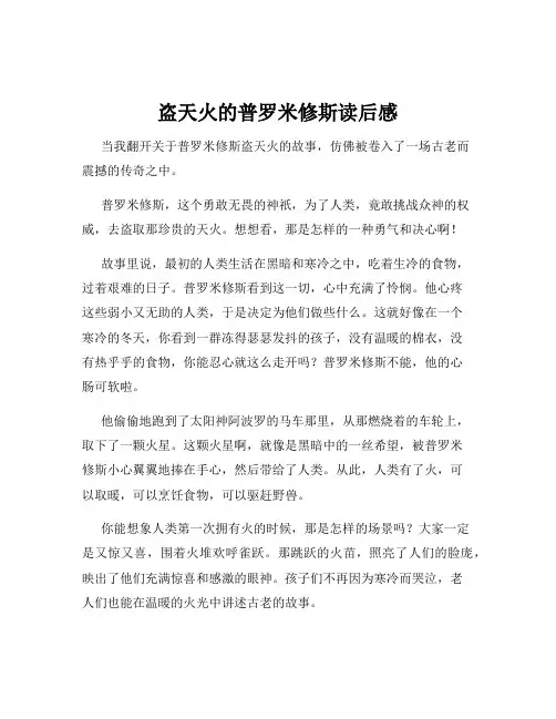 盗天火的普罗米修斯读后感