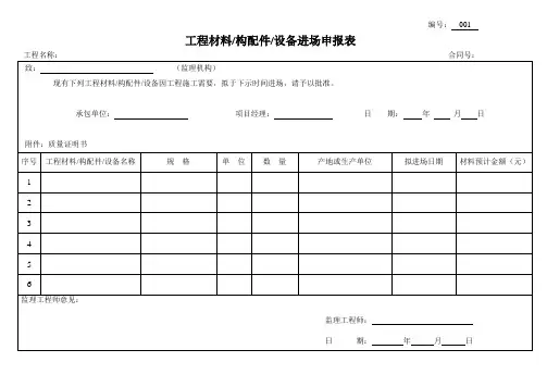 工程材料进场申报表.doc