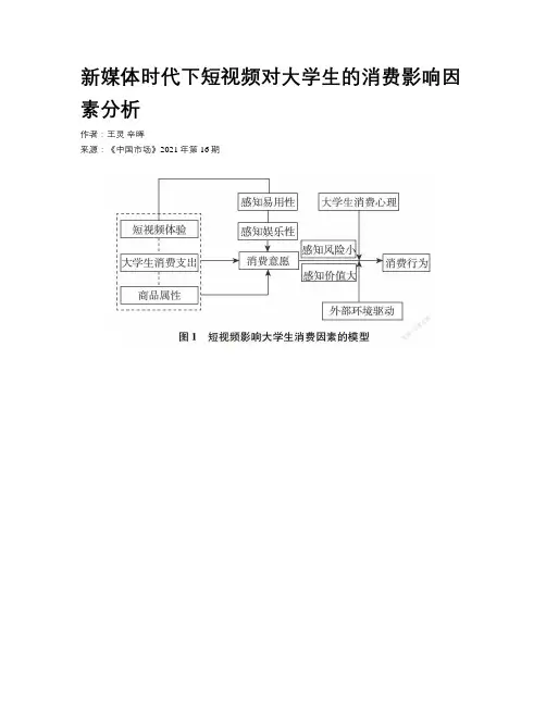 新媒体时代下短视频对大学生的消费影响因素分析