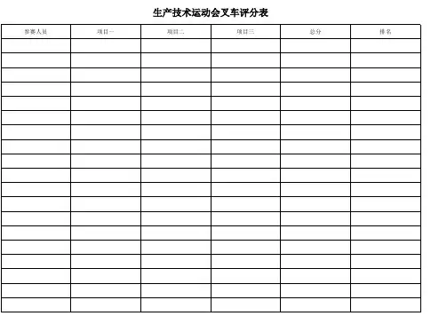 叉车评分表