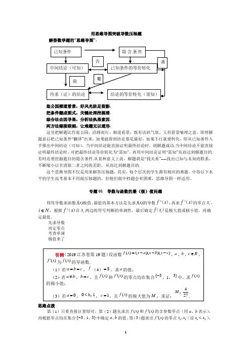 专题01 导数与函数的最(极)值(精讲篇)-用思维导图突破导数压轴题