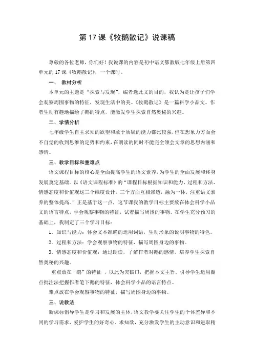 文档：《牧鹅散记》说课稿