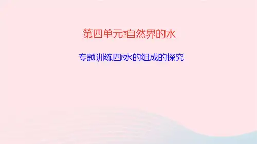 化学九年级上册第四单元自然界的水专题训练4水的组成的探究课件 新人教版