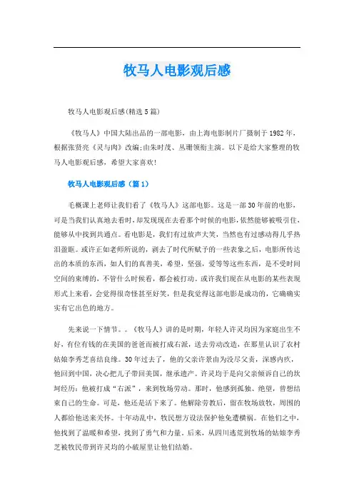 牧马人电影观后感