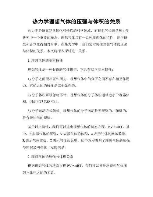 热力学理想气体的压强与体积的关系