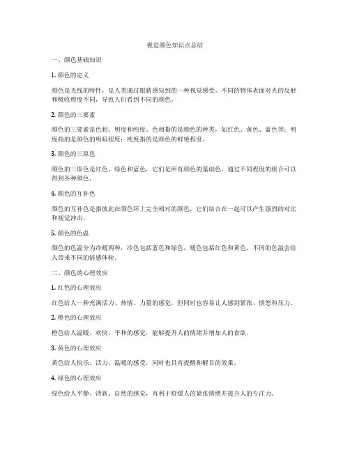 视觉颜色知识点总结