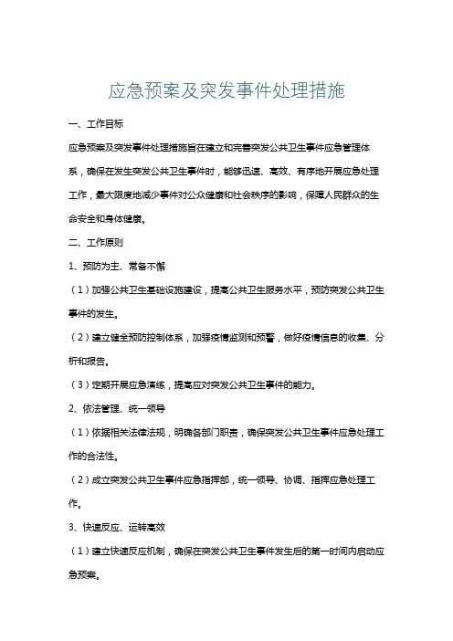 应急预案及突发事件处理措施