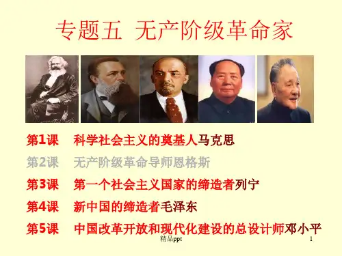 高中历史(人教版)选修四：中外历史人物评说-马克思PPT课件