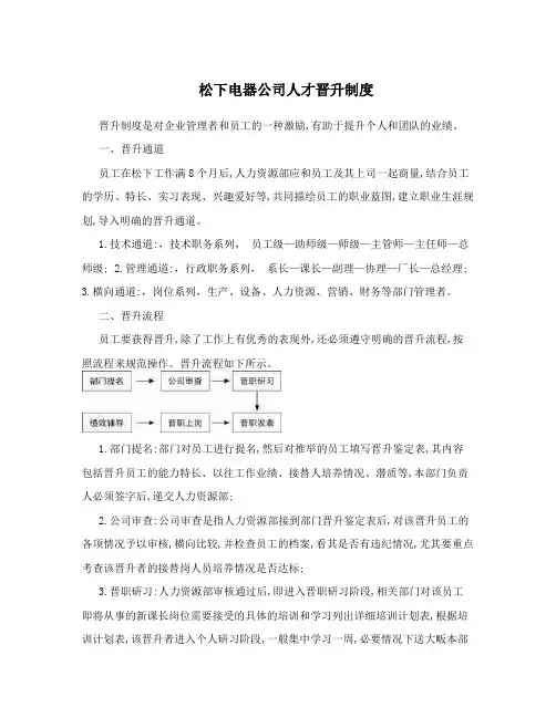 松下电器公司人才晋升制度