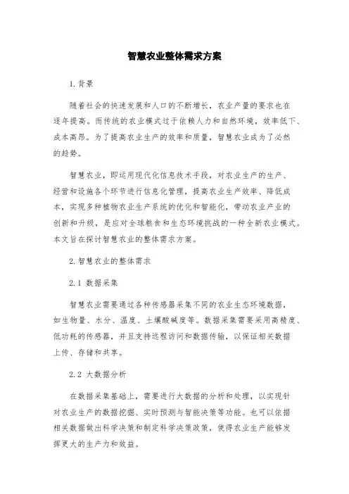 智慧农业整体需求方案