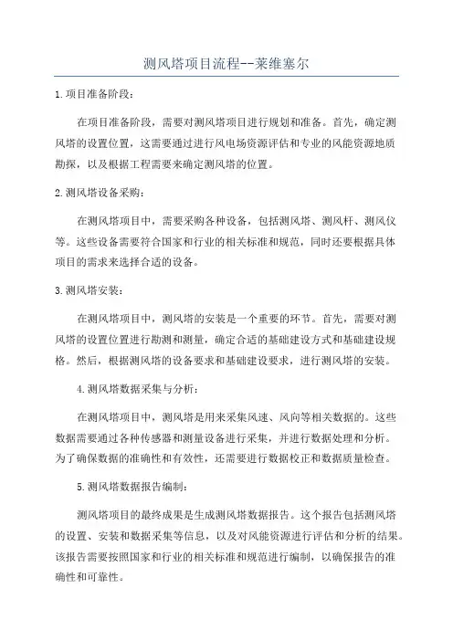 测风塔项目流程--莱维塞尔