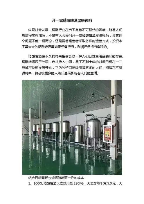开一家精酿啤酒屋赚钱吗