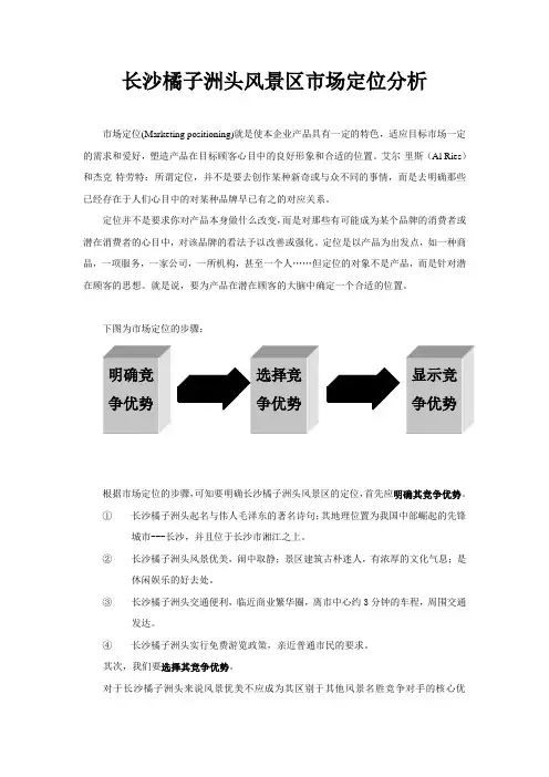 长沙橘子洲头风景区市场定位分析