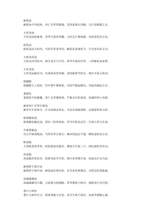 【完整版】方剂学方歌合集