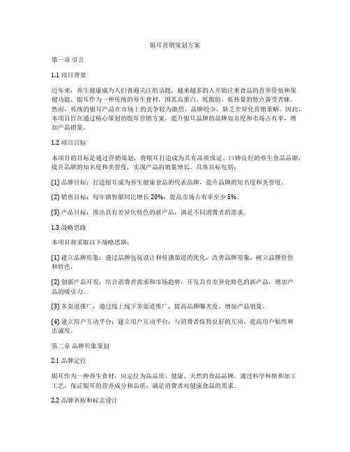 银耳营销策划方案