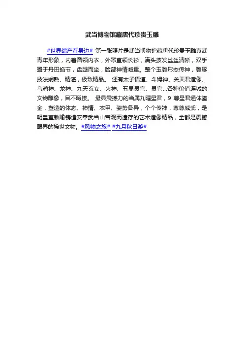 武当博物馆藏唐代珍贵玉雕
