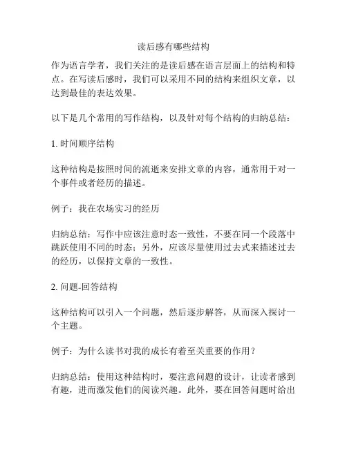 读后感有哪些结构