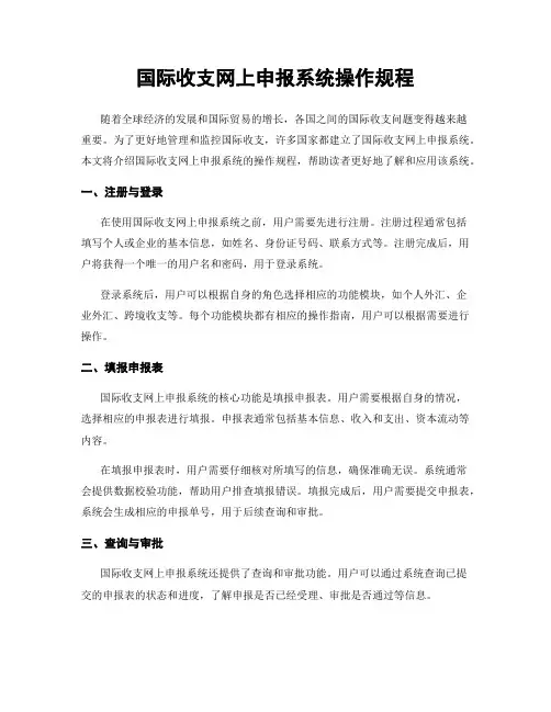 国际收支网上申报系统操作规程