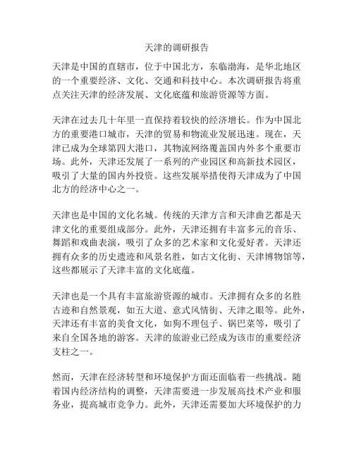 天津的调研报告