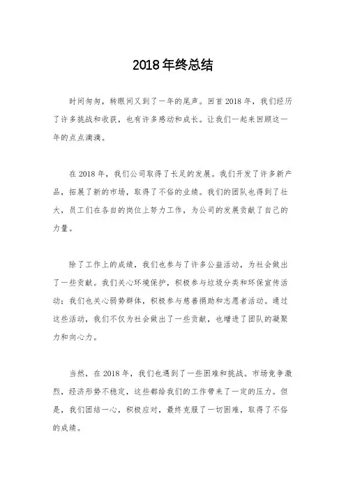 2018年终总结