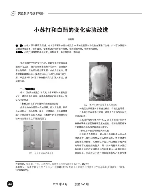 小苏打和白醋的变化实验改进