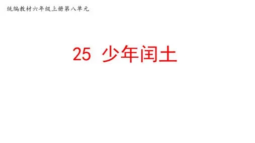 部编版六年级语文上册25《少年闰土》课件(共32张PPT)