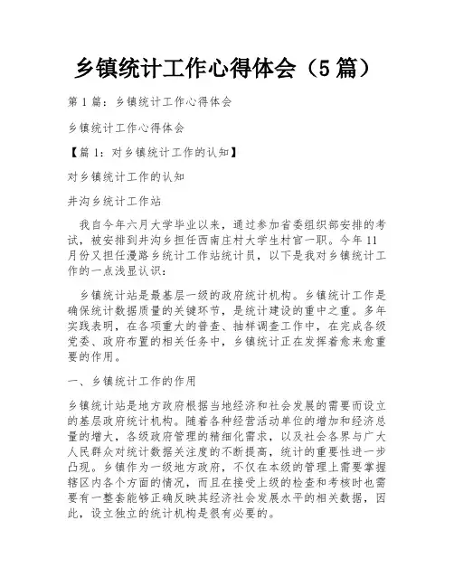 乡镇统计工作心得体会(5篇)