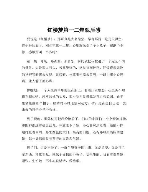红楼梦第一二集观后感