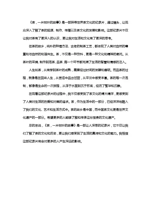 茶一片树叶的故事观后感