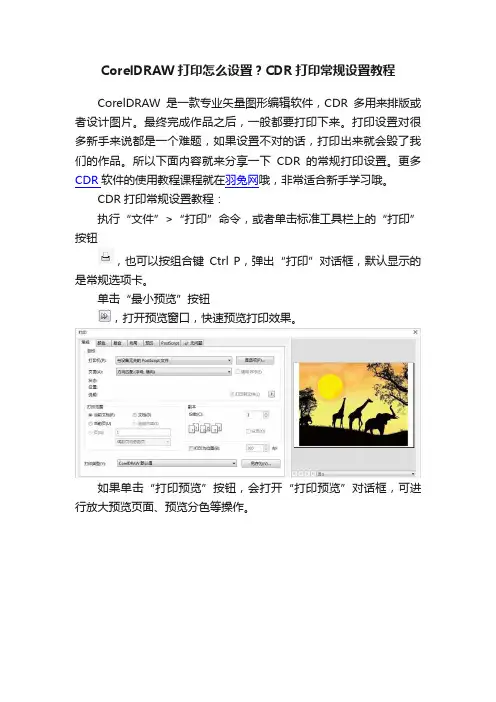 CorelDRAW打印怎么设置？CDR打印常规设置教程