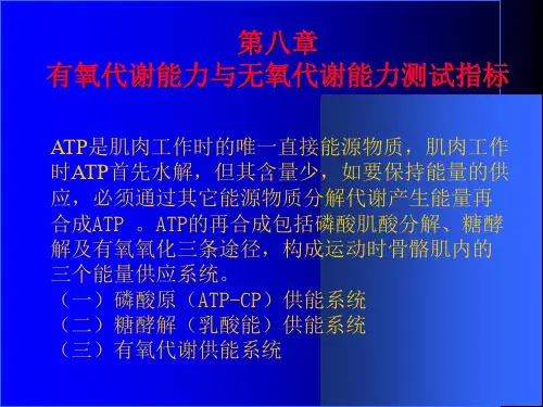 第八章有氧代谢能力与无氧代谢能力测试指标课件