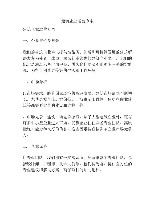 建筑企业运营方案