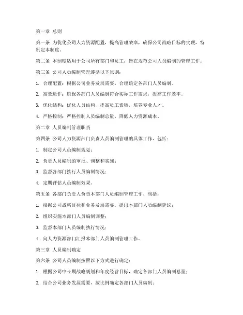 公司人员编制管理制度