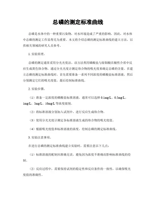 总磷的测定标准曲线