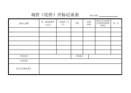 询价比价记录
