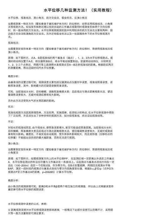 水平位移几种监测方法！（实用教程）