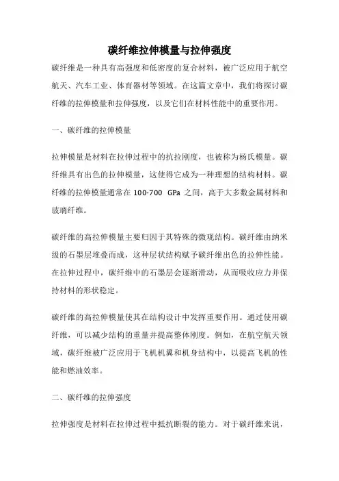 碳纤维拉伸模量与拉伸强度